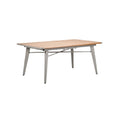 Modern Rectangular Dining Table with Wooden Top and Metal Frame